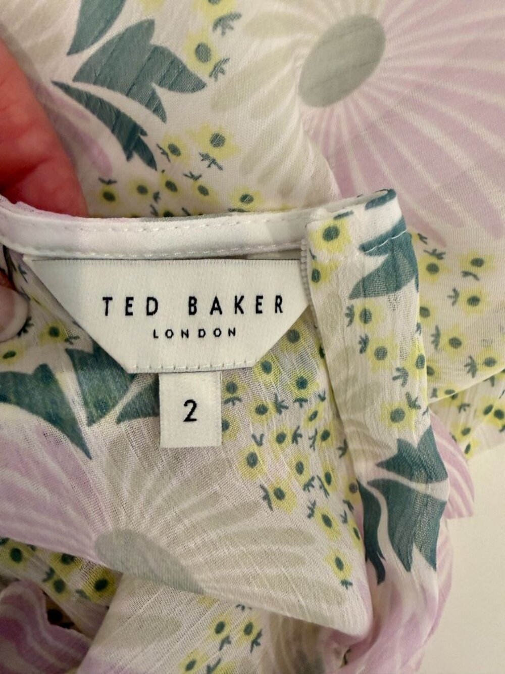 Ted Baker London Calinia floral print ruffle dress - Size 2 (6 US) - Picture 6 of 9